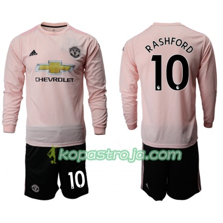 Billiga Fotbollströjor Manchester United RASHFORD 10 Barn Borta tröja 2018/19 Långärmad